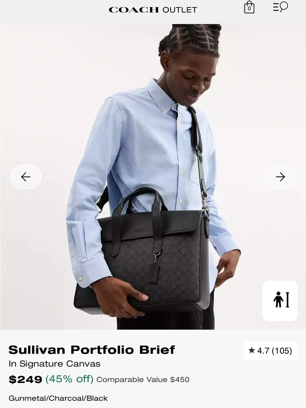 NWOT Coach Sullivan Portfolio Briefcase in Signature Canvas